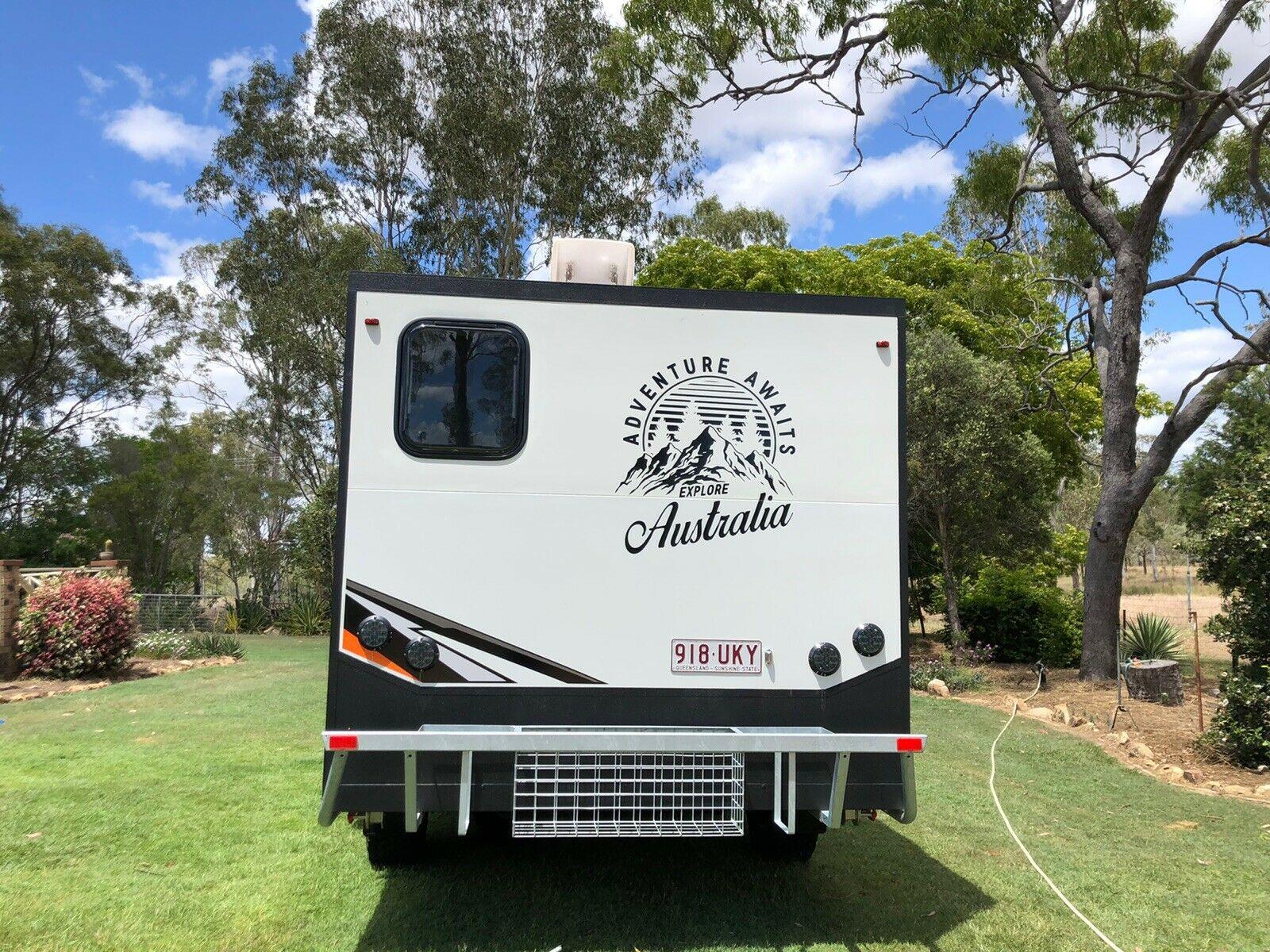 Large Adventure Awaits sticker decal for motorhome, caravan , trailer - Mega Sticker Store