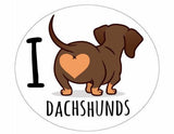 Love Dachshund Vinyl Sticker - Car, Bumper, Skate, Bike, Laptop - 2 Pack - 100mm x 90mm