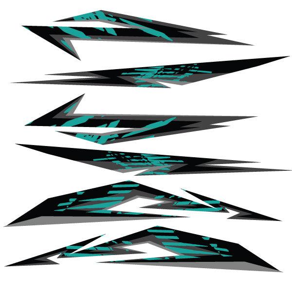 Modern Teal and Black vehicle stripe , motorhome, 4x4, truck trailer , horse float desTB1 - Mega Sticker Store