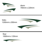 Stripes for Vehicle Boat RV Campervan Caravan Motorhome Green and Grey G1 - Mega Sticker Store