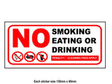 No smoking eating drinking taxi window sticker decal - Applied to Outside - Mega Sticker Store