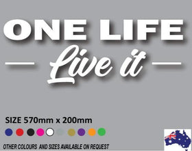 One Life Live It, Large sticker Decal for car, motorhome, 4X4