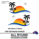 Palm Tree with Sunset and Bird sticker decal RV Motorhome, 4X4, Boat , Caravan, vehicle - Mega Sticker Store
