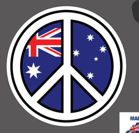 Peace sign car sticker with Australian FagSticker Store