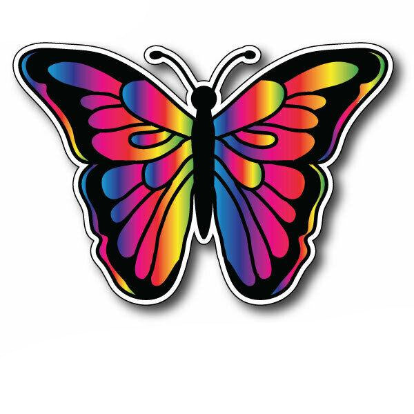 Rainbow butterfly car stcker decal