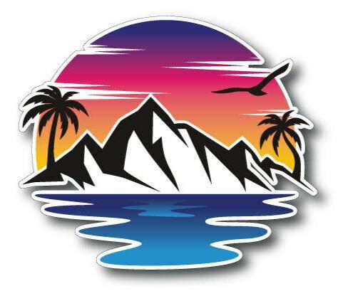 Colorful Palm Tree Decal for Vehicle