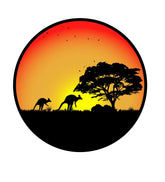 Kangaroo Sunset Car Decal: Round Australian Vinyl Sticker for RVs, Campers, and 4x4s
