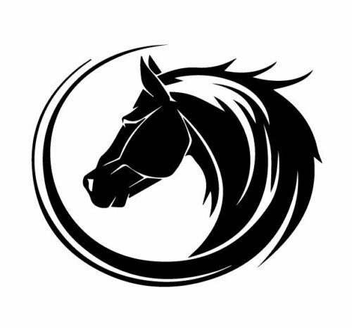 [Best Selling Round horse head decal 250mm x 225mm for vehicle