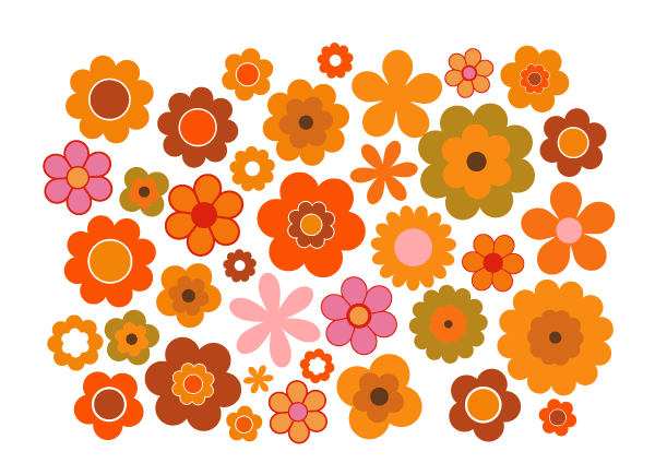 Sheet of Hippy Flower sticker decals for vehicles, windows , signs - Mega Sticker Store