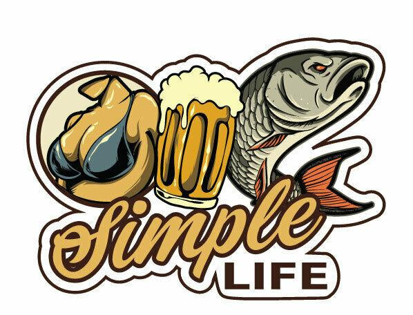 Simple life fishing decal