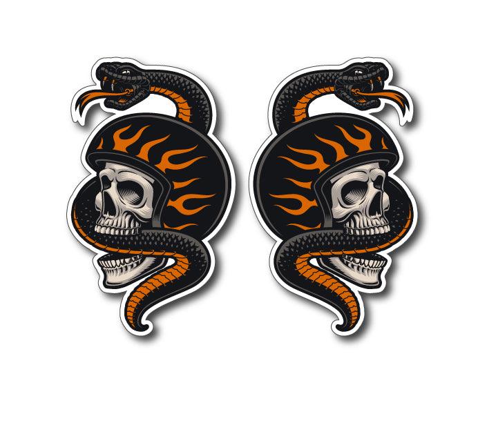 Skull snake rider -biker-helmet-motorcycle--sticker-decal-car-,-laptop,-bike,-skateboard, - Mega Sticker Store