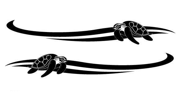 Stripes with turtle for boat, caravan , Ute , car , vehicle , trailer, motorhome - Mega Sticker Store