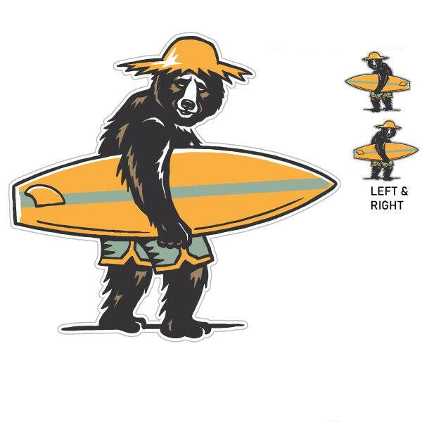 Surf Bear DecalsLarge Vinyl Stickers for RV Campervan Motorhome 4x4