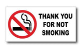 Thank You for Not Smoking Sticker Sign – No Smoking Window Decal (Pack of 3)