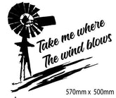 Transform your travels with our stunning Motorhome Decal Sticker: Take Me Where The Wind Blows, Australian Windmill