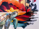 Turtle vehicle sticker decal retro van surf Life - Mega Sticker Store
