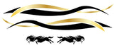 Vehicle side stripe stickers horse theme
