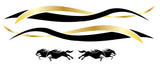 Vehicle side stripe stickers horse theme