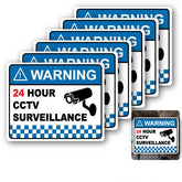 Warning 24 Hour CCTV Surveillance Stickers, Security Camera Decals for Home or Business Windows and Doors