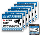 Warning 24 Hour CCTV Surveillance Stickers, Security Camera Decals for Home or Business Windows and Doors