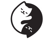 Yin Yang Cat Sticker - High-Quality Vinyl Decal