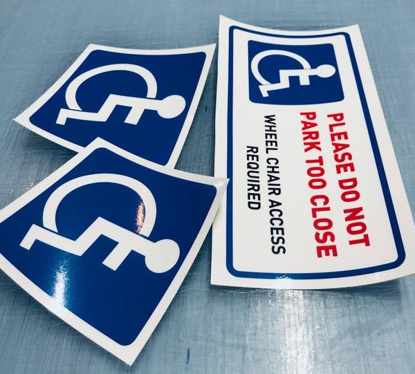 Disability vehicle stickers Australian made, wheel chair sign - Mega Sticker Store
