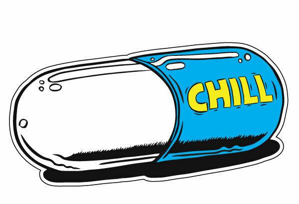 funny car sticker chill pill