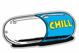 funny car sticker chill pill