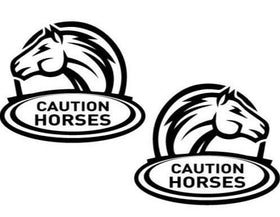 Caution Horses Decal (set of 2)