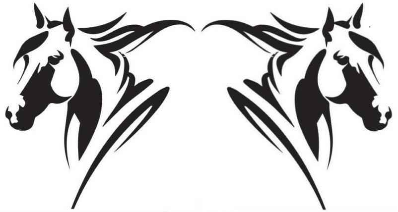 Horse head vinyl sticker decals vehicle horse float truck trailer car
