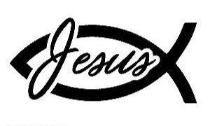 sticker Christian Jesus fish symbol for car, laptop, waterbottle