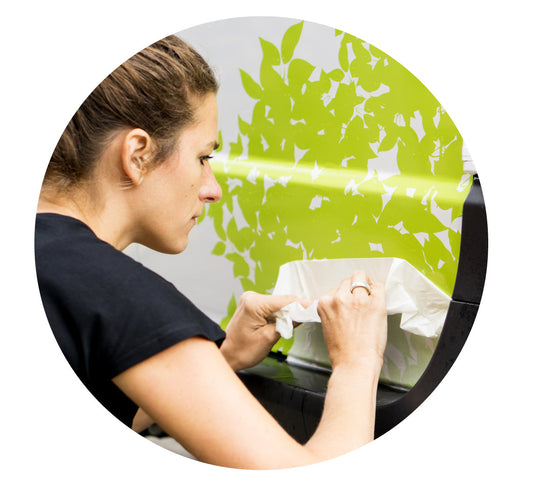 How do you install a sticker?