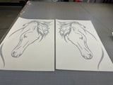 QTY 2 LARGE HORSE  DECAL UTE 4WD HORSE FLOAT  STICKERS H001