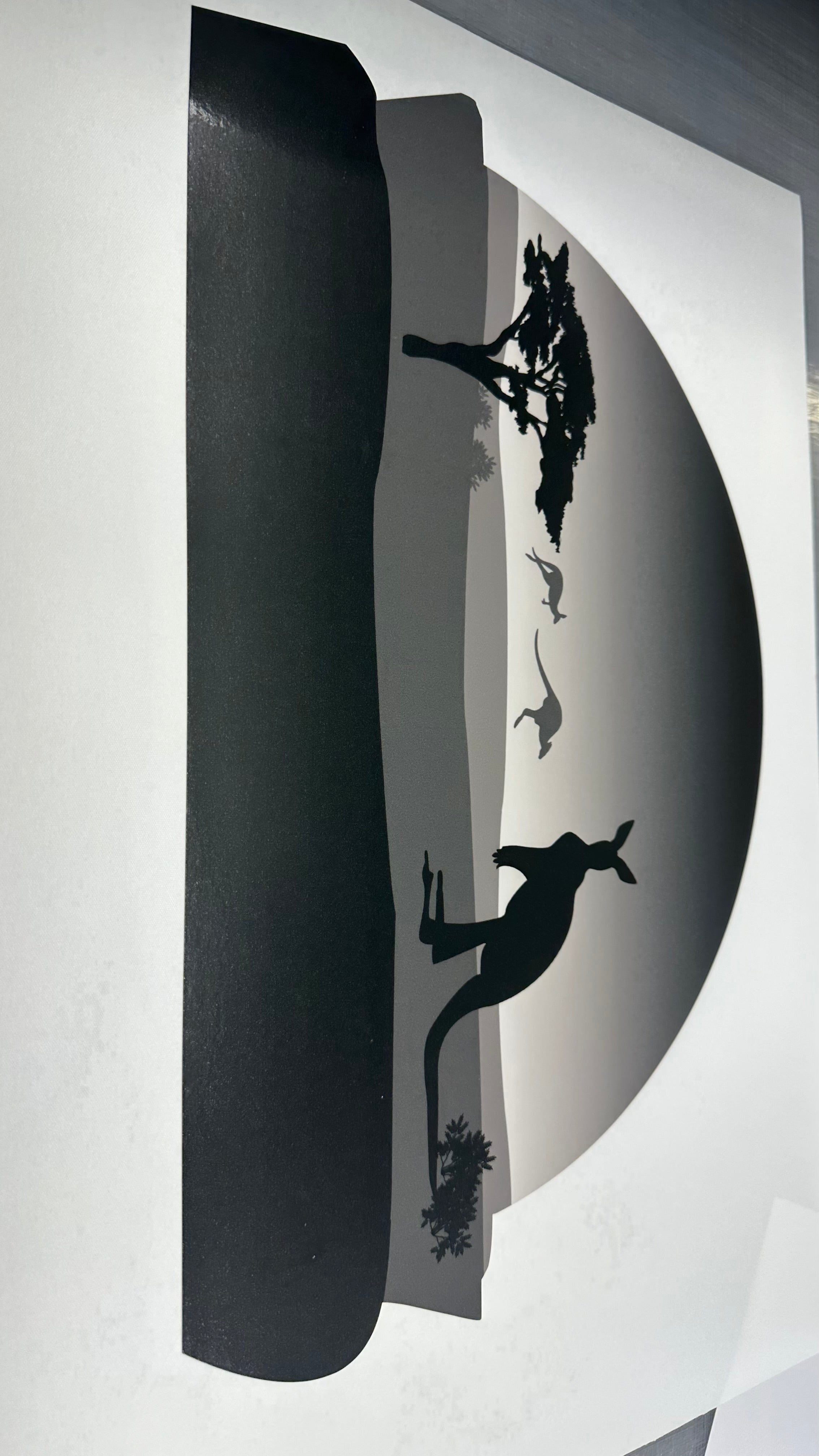 Kangaroo Sticker Decal - Black & Grey Vehicle Graphic (1400mm x 600mm)