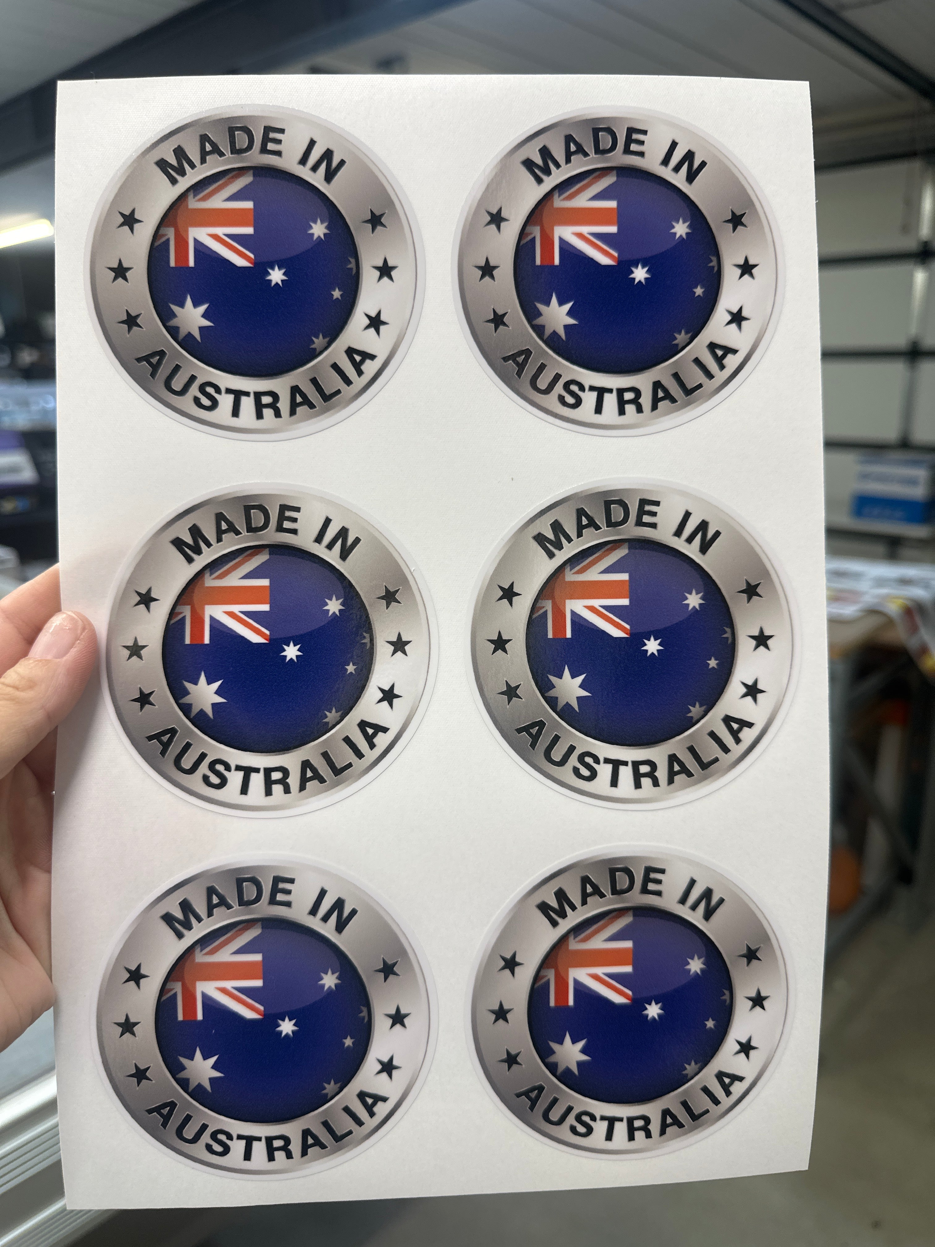 Made in Australia Sticker with Aussie Flag, Vinyl Car Bumper Decal for 4x4 Truck Motorhome, Australian Made Product Label