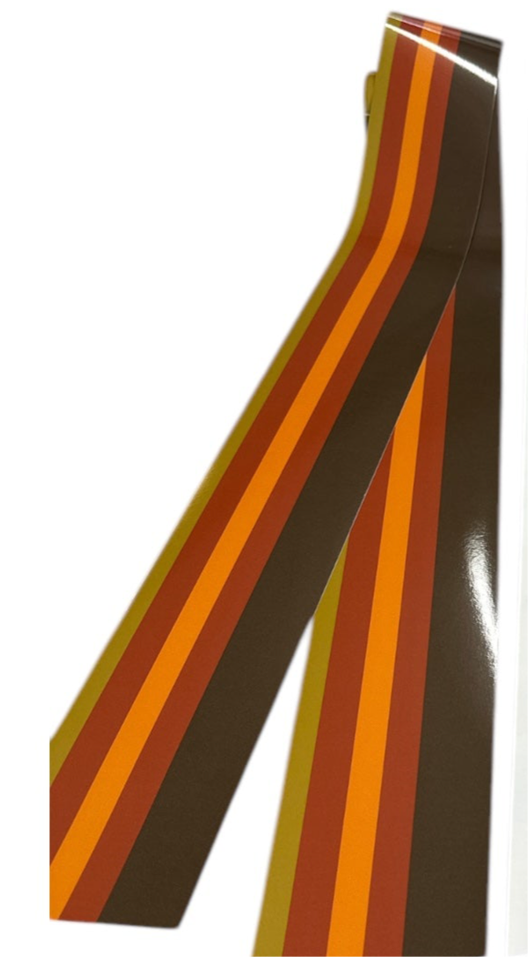 Brown  Retro stripe pinstripe vehicle sticker decal van motorhome camper RV greens and blues and white