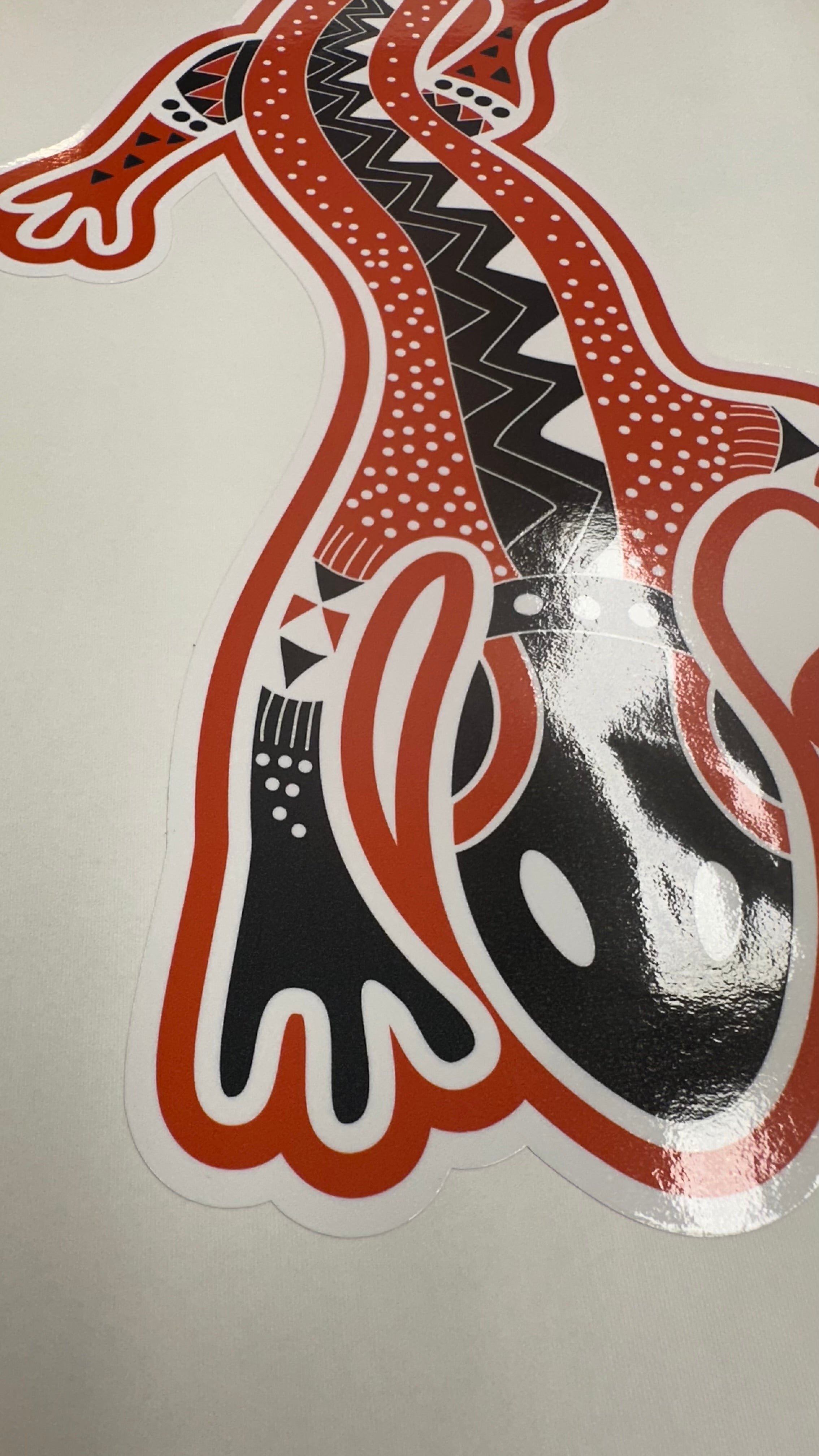 Orange  Abstract Gecko Sticker decal  car , camper, RV Motorhome, 4x4 ,patterned, ethnic