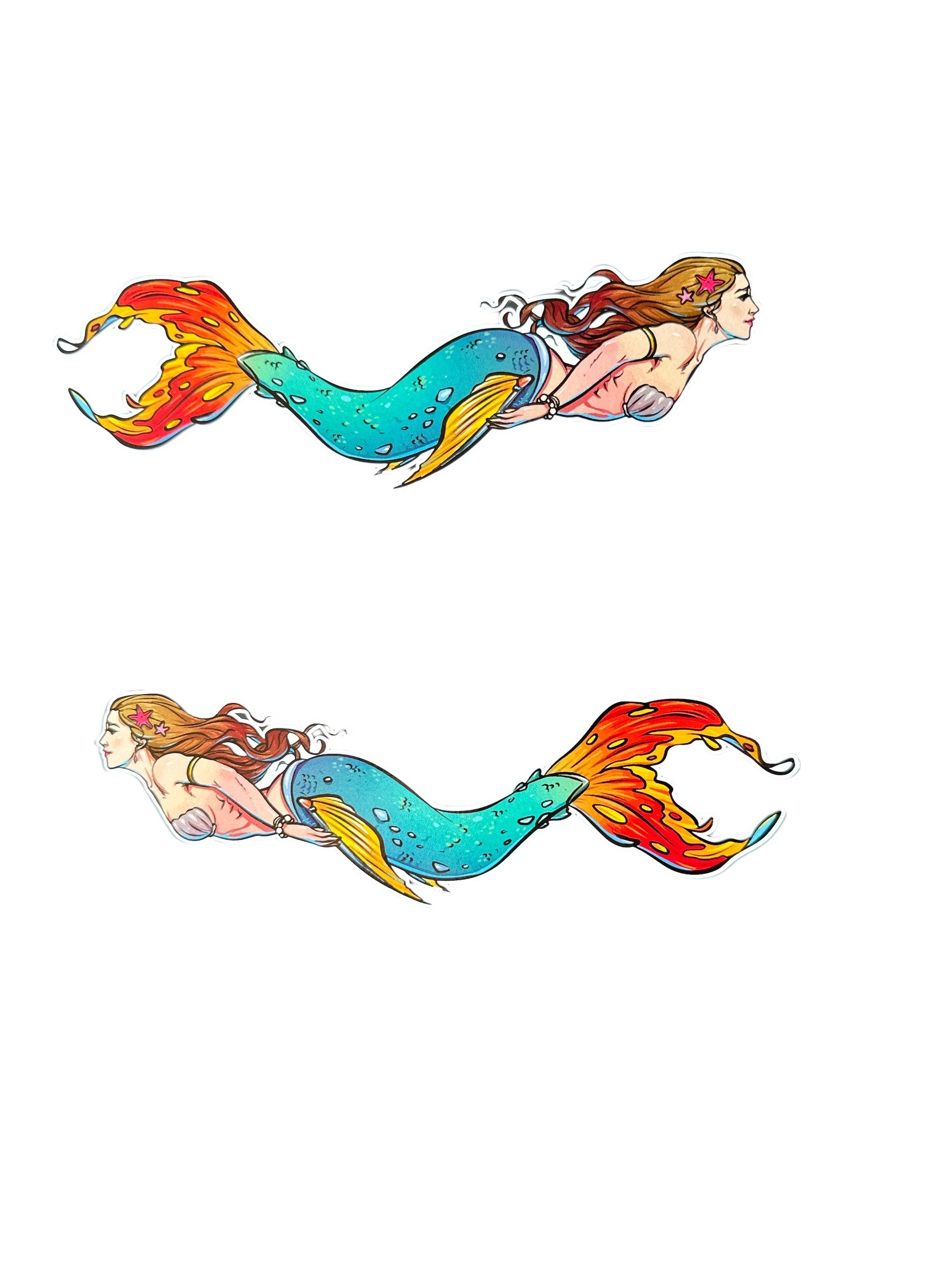 2 x Mermaids sticker popular laptop, skateboard, car sticker, window sticker laptop