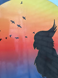 Sunset & Cockatoo Australia Map Vinyl Sticker for RVs & Campervans