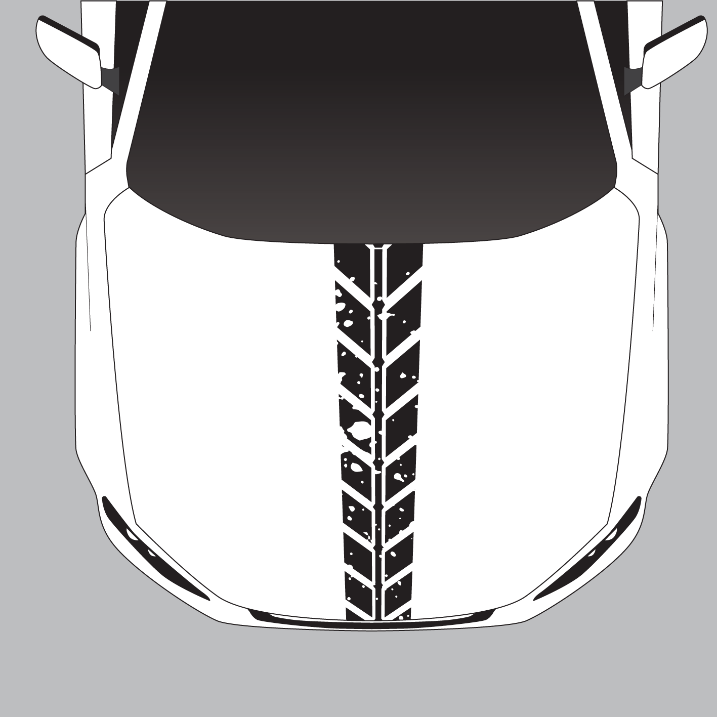 tyre tread hood decal for hood bonnet