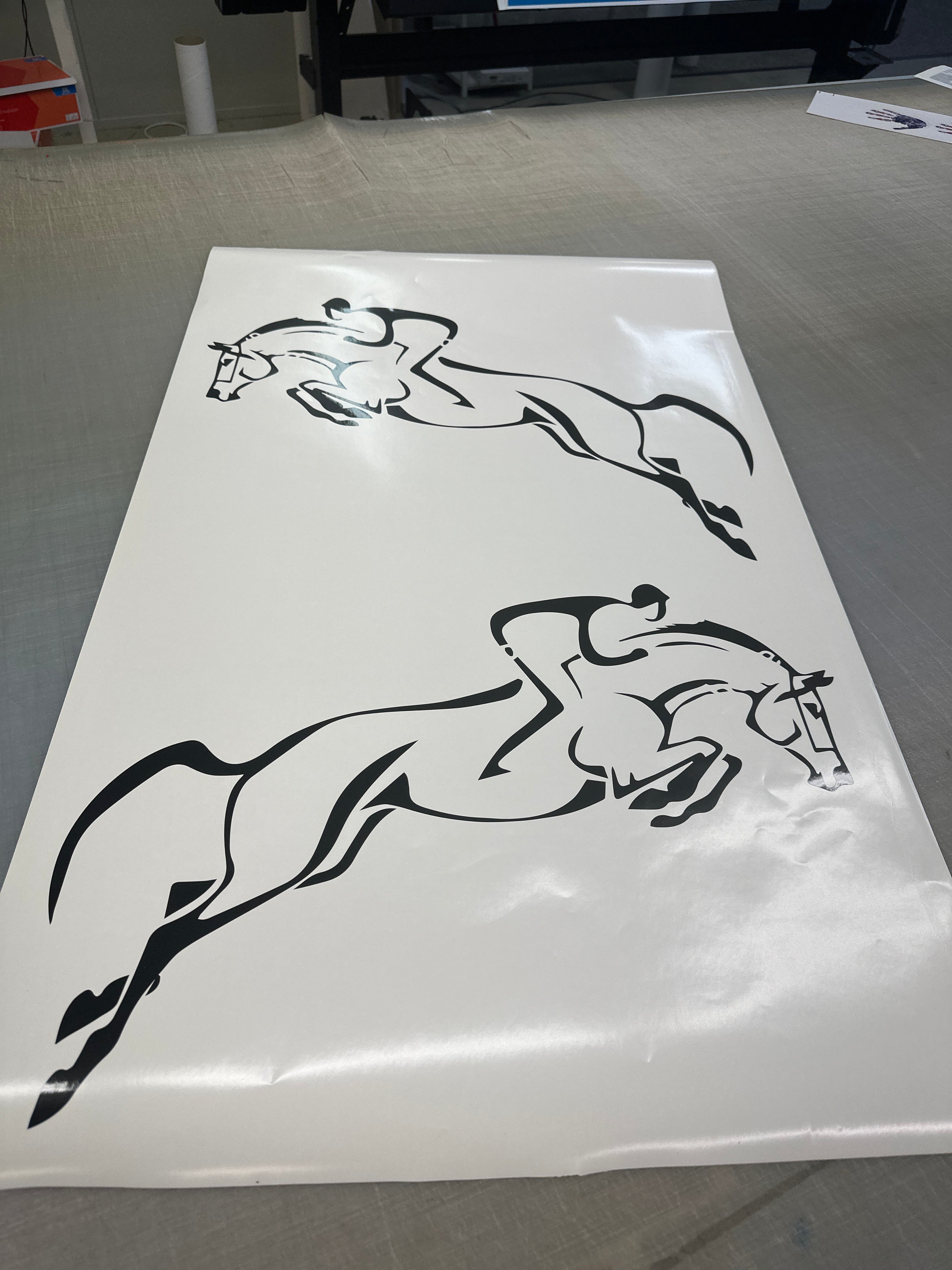 RACING HORSE JUMPING DECAL POPULAR HORSE FLOAT TRAILER STICKERS 002