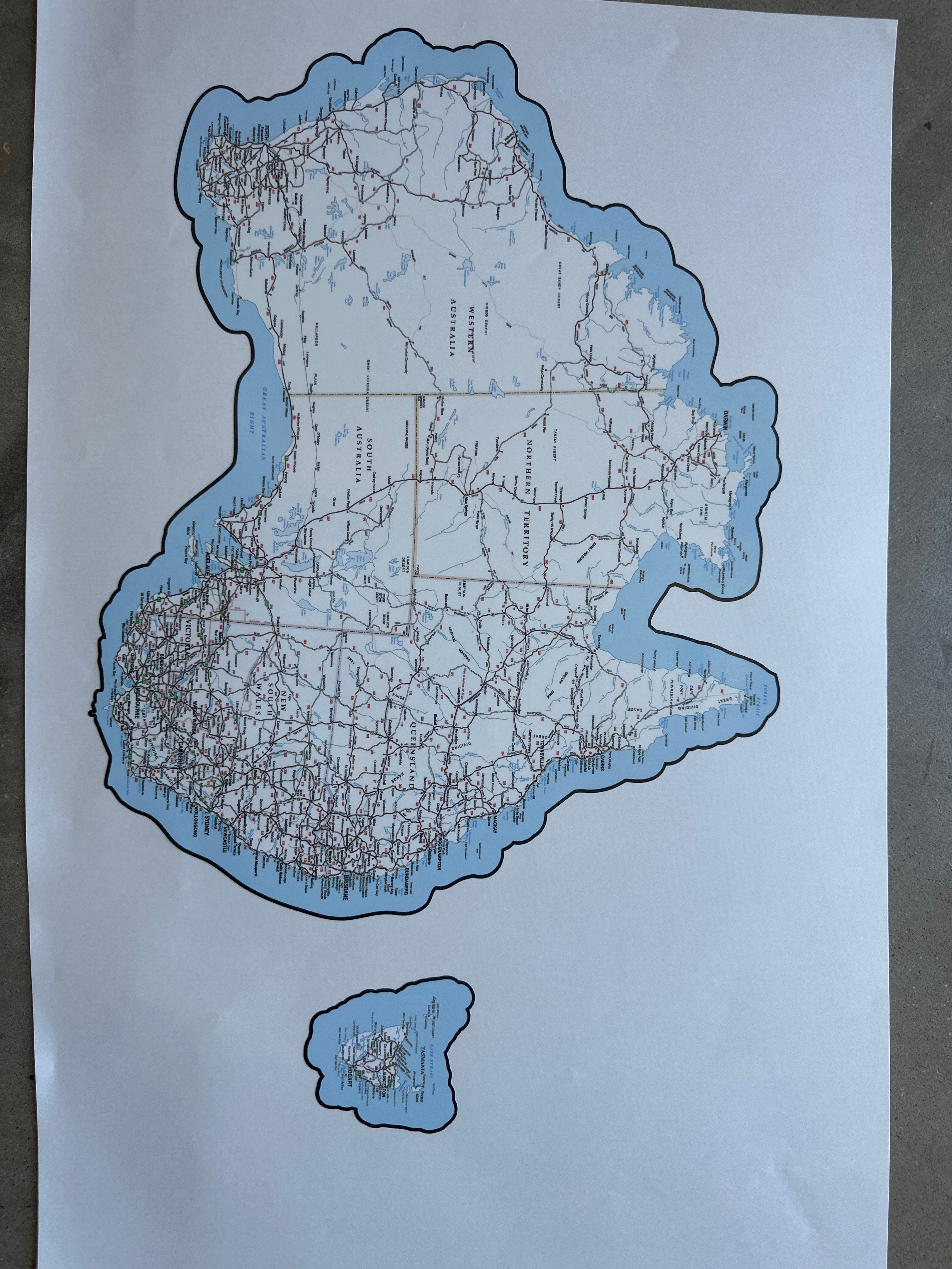 Picnic table road map Australia motorhome camper caravan decal