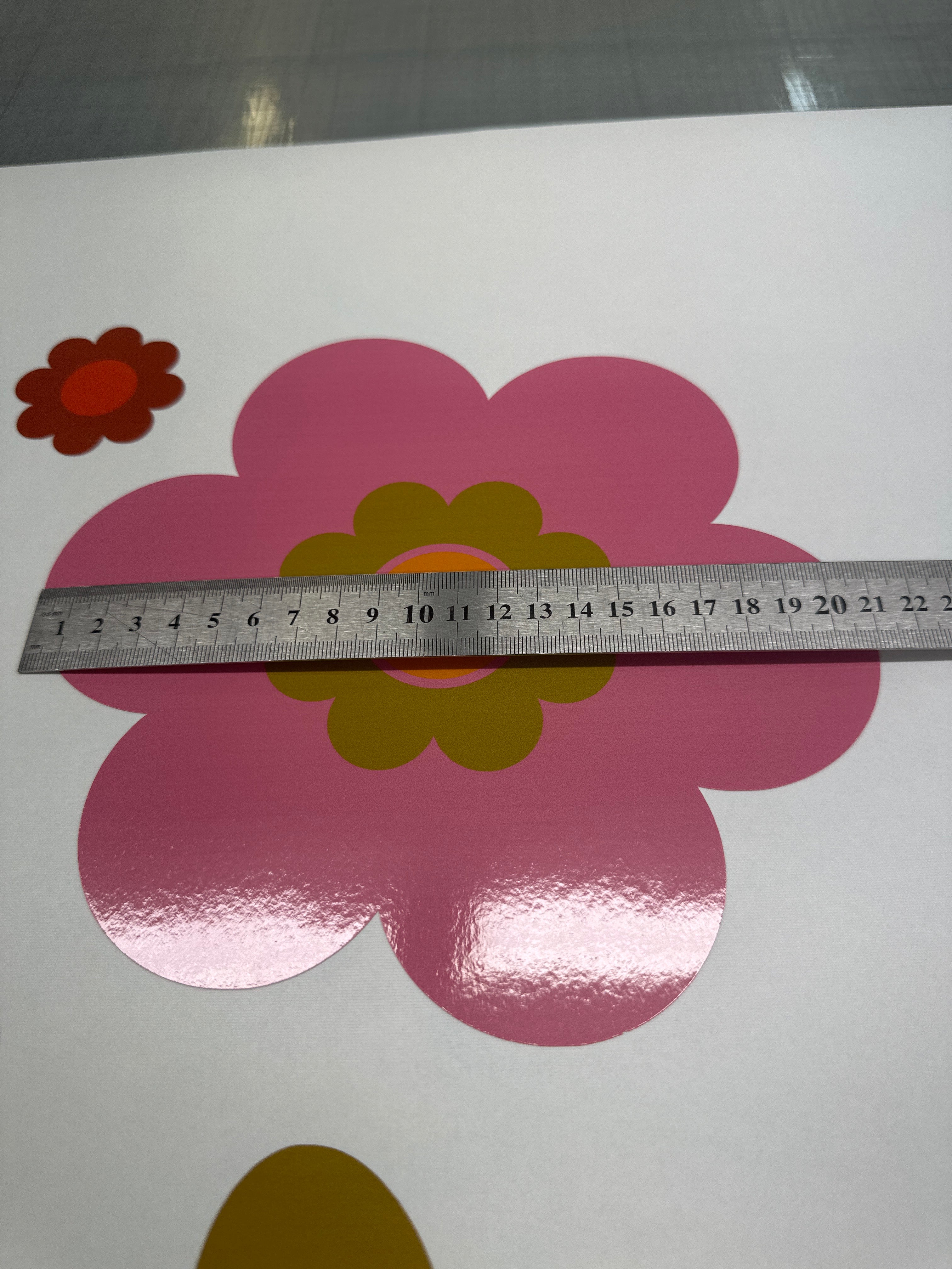 Retro Flower Vinyl Sticker Set, Pre Cut Peel and Stick 70s Hippie Decals in Custom Colours for Cars Motorhomes Vans and Bus Decor