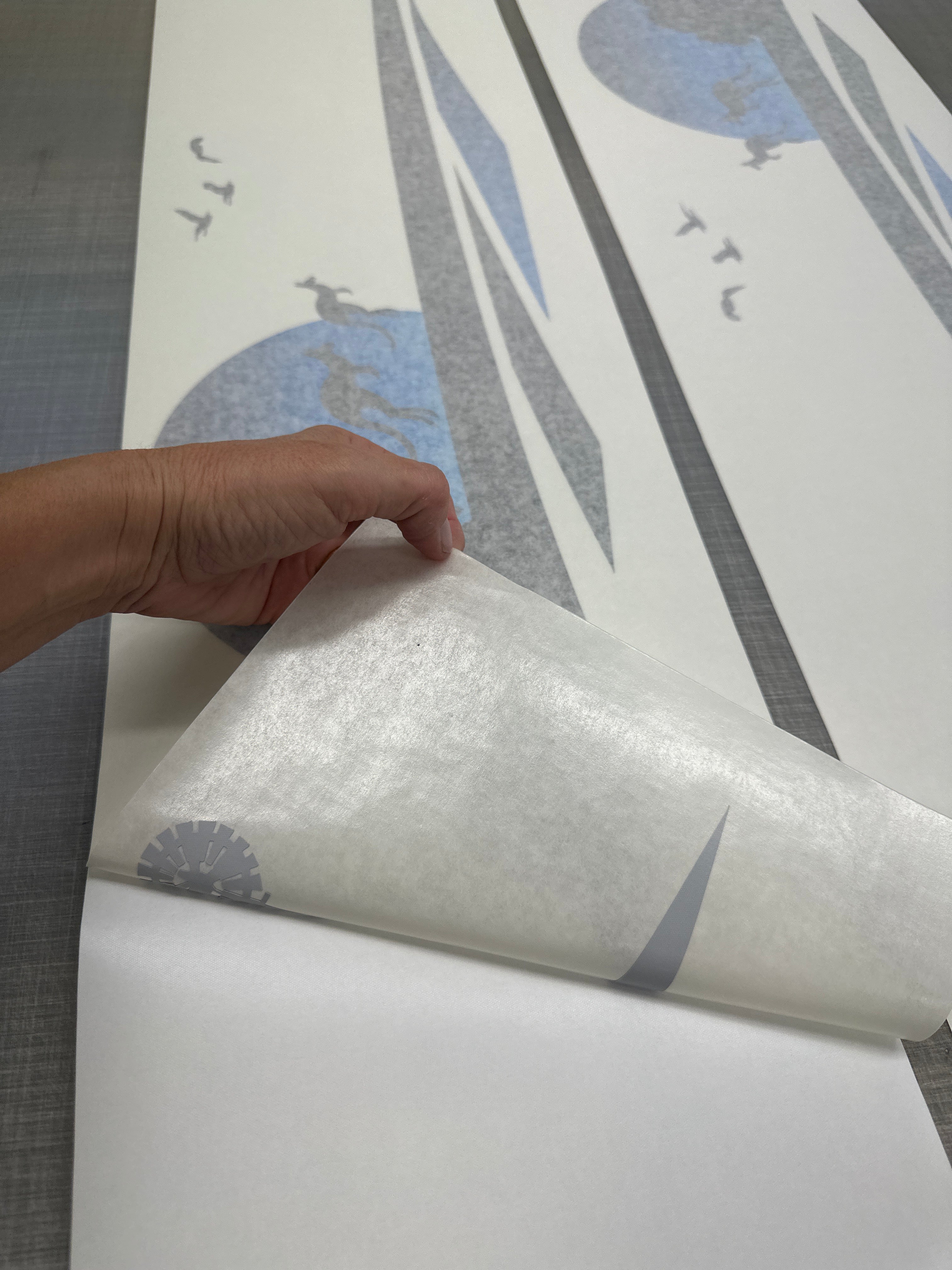 Blue Kangaroo Vehicle Stripes Decal - Windmill Design for Boats, RVs, Campervans, Motorhomes