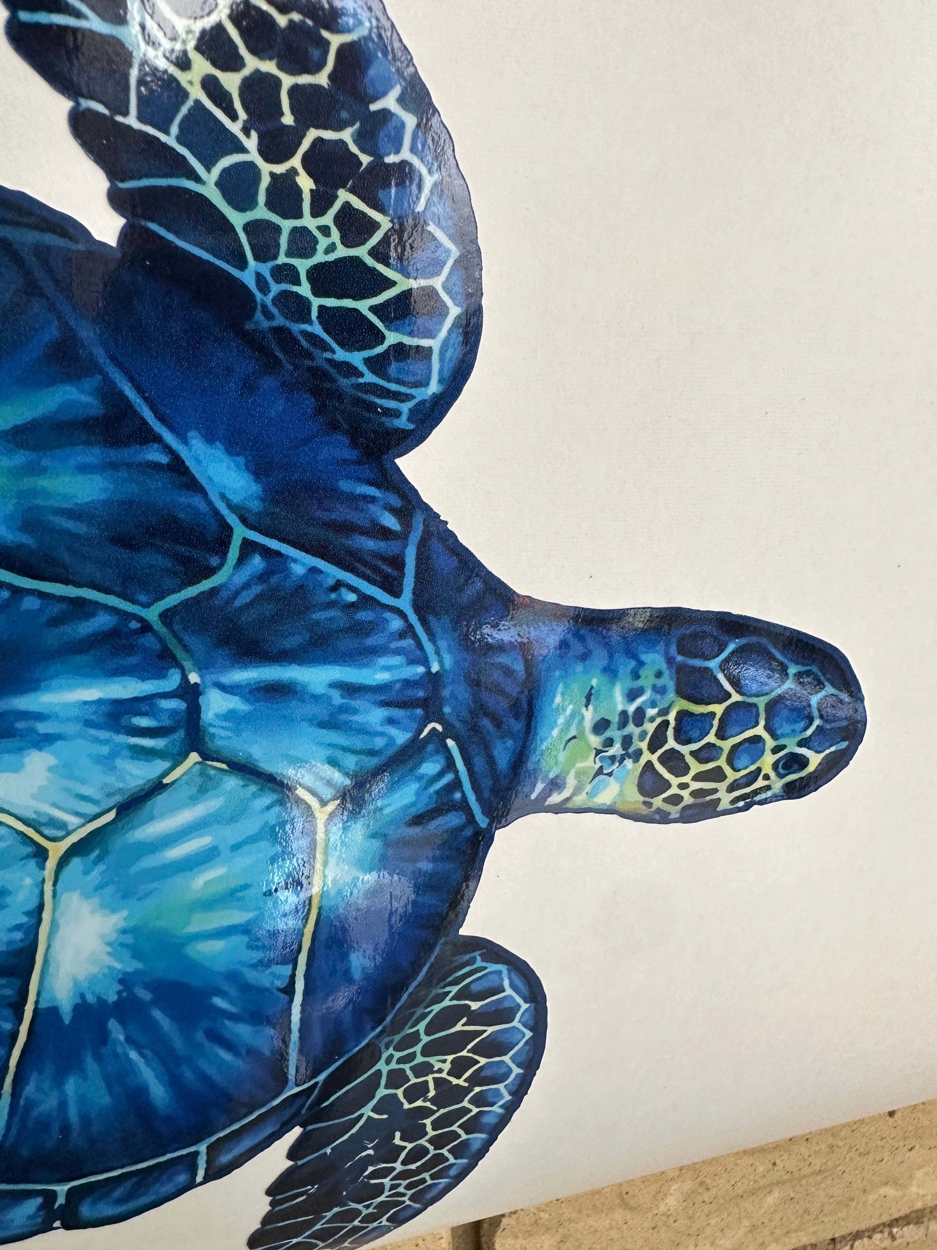Ocean-Inspired Blue Turtle Vehicle Decal: Versatile Sticker for Cars, Boats, RVs & More
