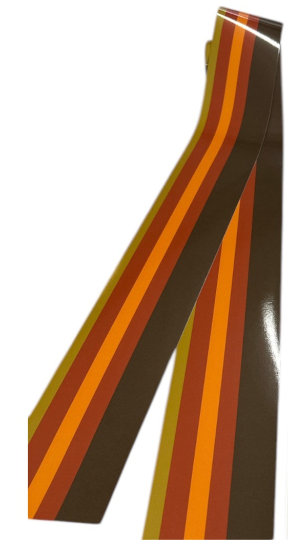 Brown  Retro stripe pinstripe vehicle sticker decal van motorhome camper RV greens and blues and white