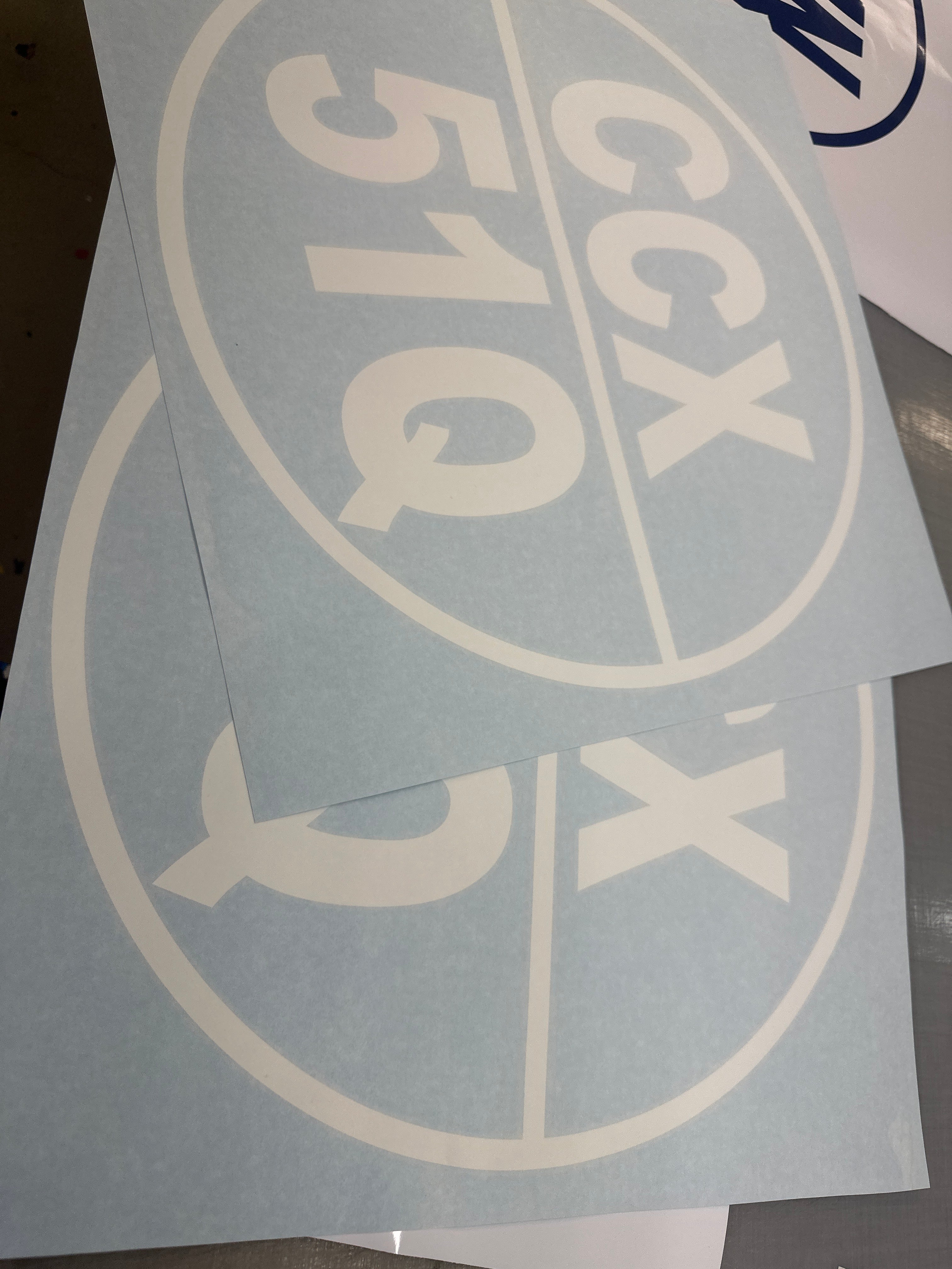 Qty 2 Round 50cm  Boat Rego stickers for boat starcraft