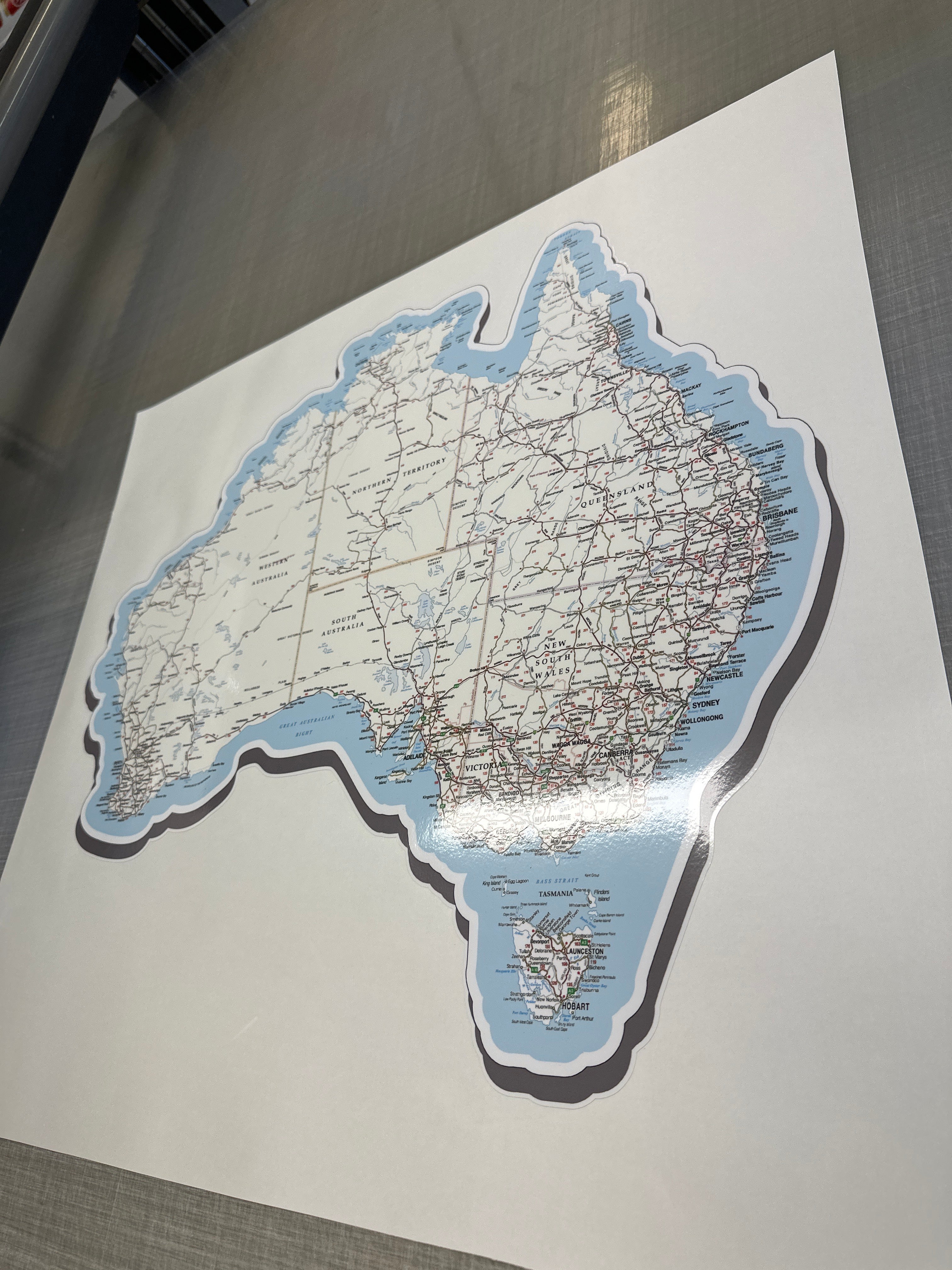 Large Map Australia Motorhome decal detailed Road Map Sticker Decal
