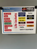 Boat safety warning stickers