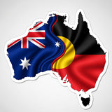 Australian Aboriginal flag map decal for vehicles